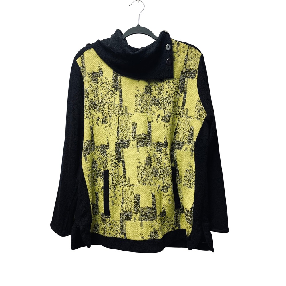 Parsley & Sage Tunic Top 1X Abstract Lagenlook Artsy Gypsy Boho Comfy Textured